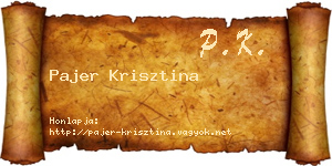 Pajer Krisztina névjegykártya