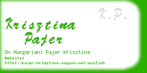 krisztina pajer business card